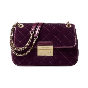 Michael Kors Sloan Red Quilted Velvet